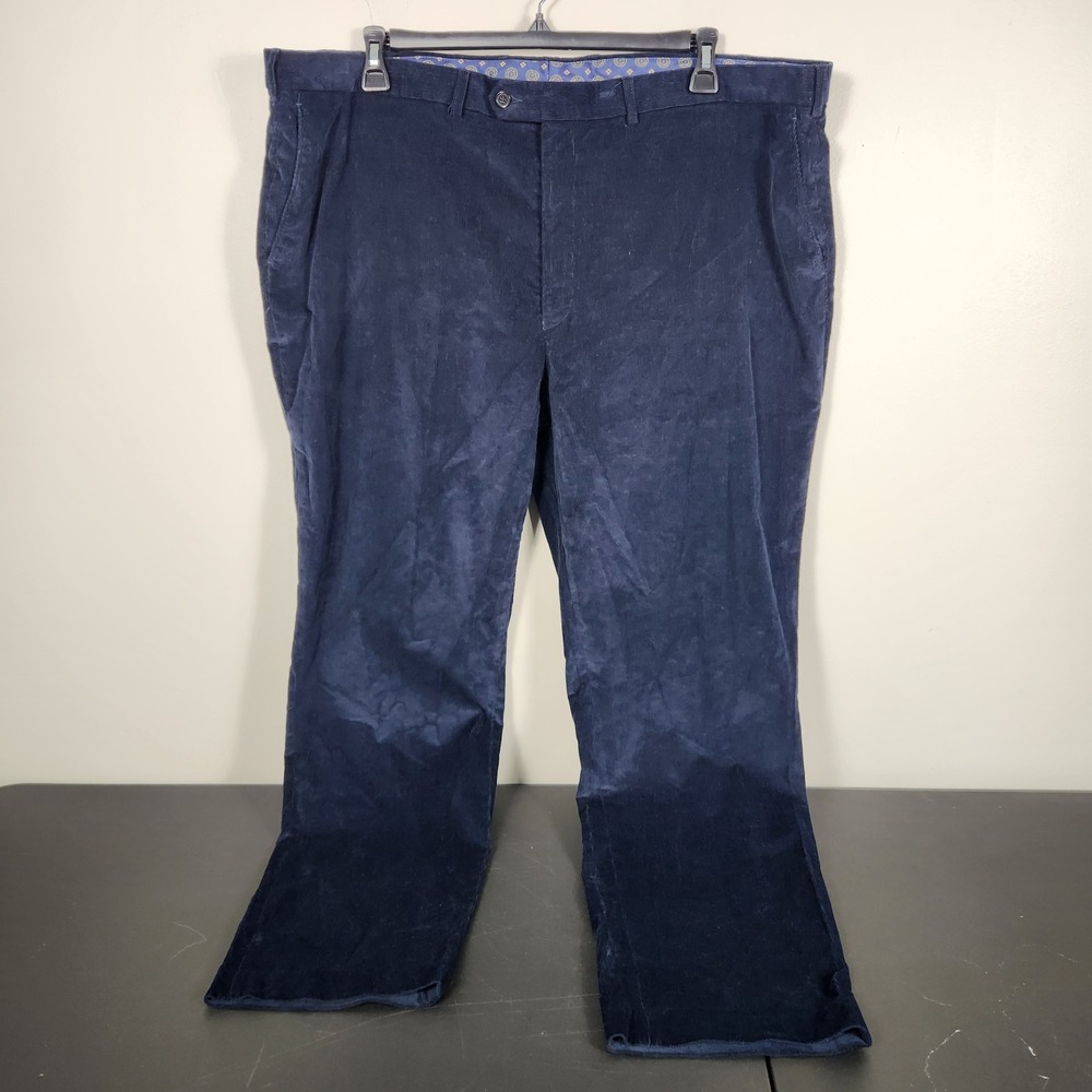 Lauren Ralph Lauren Mens Navy Blue Corduroy Pants 46x32 Stretch Preppy Coastal